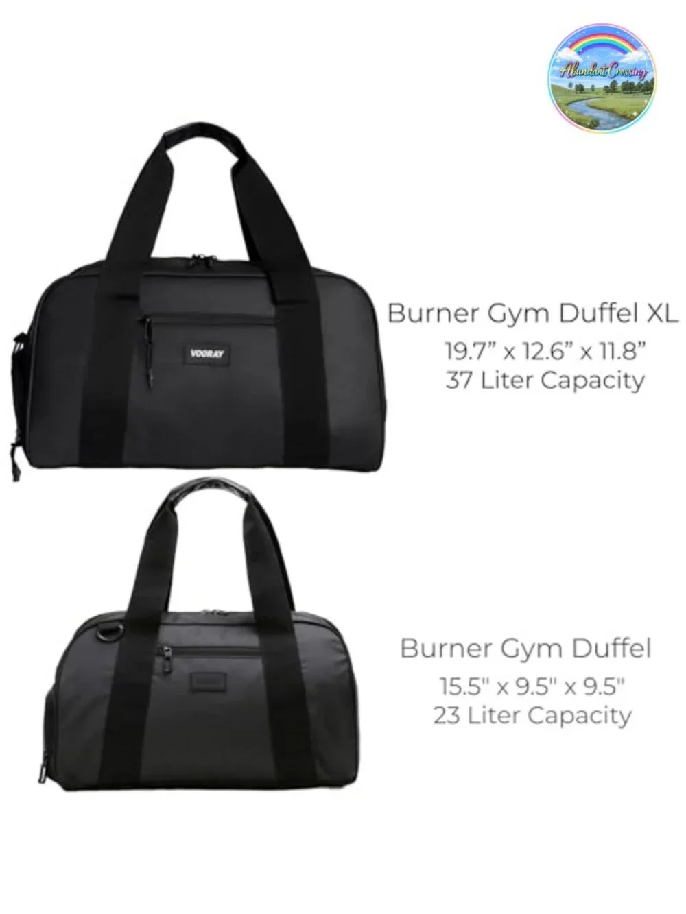 23L Gym Duffel with Shoe Compartment, Water-Resistant Polyester, Travel Sports